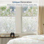 rabbitgoo Window Privacy Film, Stained Glass Cling, Tulip 23.6" x 118.1" | - Image 6