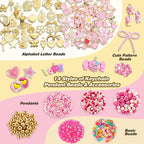 Ecoofor 707 Pcs Lip Gloss Beaded Keychain Making Kits, 78.8 Inch Chains - Image 2