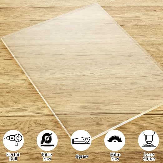 3/8" Acrylic Sheet 15.7”x 11.8”High Transparent Plastic Acrylic Board - Image 3
