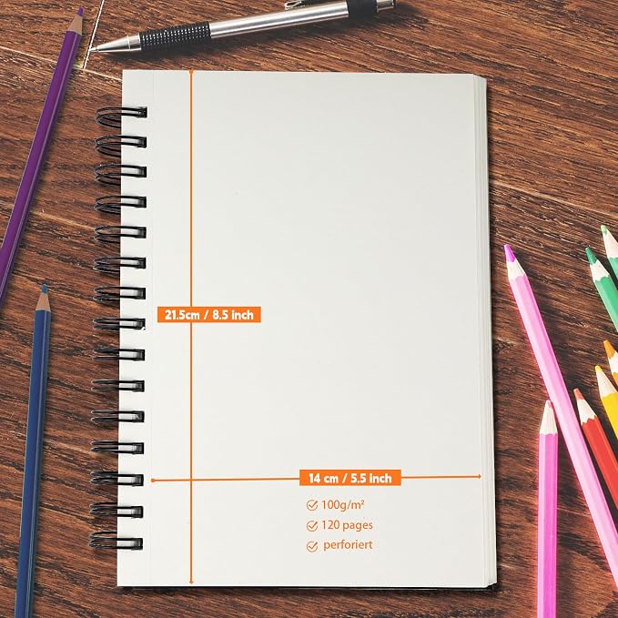 joibabe Spiral Bound Mixed Media Sketchbook, 160 GSM Heavyweight Paper - Image 4