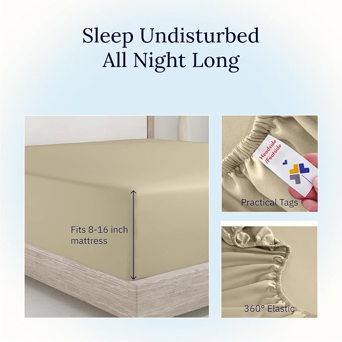 California Design Den Deep Pocket King Fitted Sheet Only, Soft 400 Thread Count - Image 7