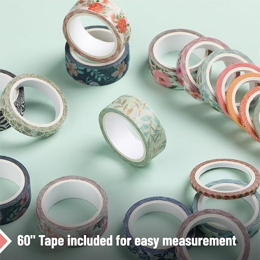 Mr. Pen- Washi Tape Set, 21 Rolls, Floral Vintage | 5 Yards/Roll, Washi Tape - Image 5