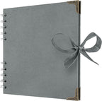Bstorify Square Scrapbook Photo Albums 7 x 7 Inch Grey Hardcover by Bstorify