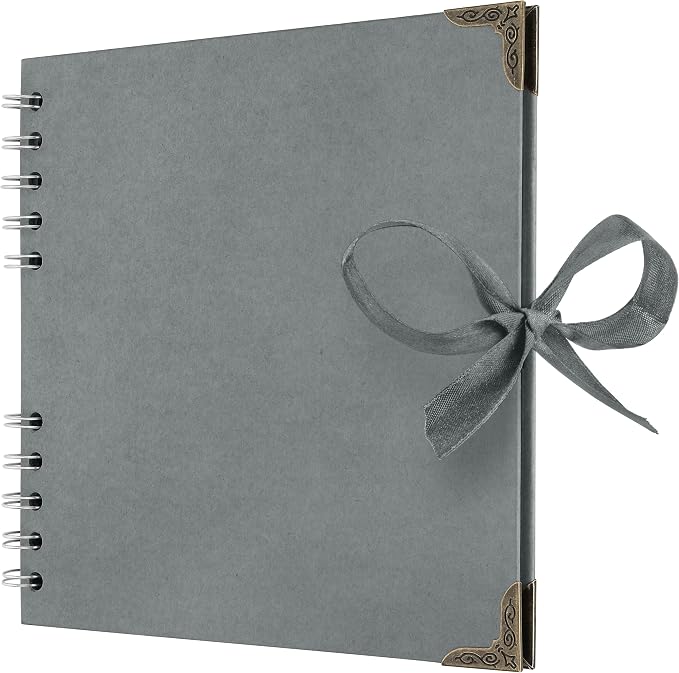 Bstorify Square Scrapbook Photo Albums 7 x 7 Inch Grey Hardcover by Bstorify