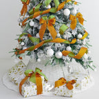 HUIHUANG 2.5 inch Moss Green and Orange Wired Satin Ribbon Double Face Wire - Image 5