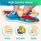 SYNARRY Wooden Puzzles for Toddlers 1-3, 6XSET Puzzles for Toddlers 2-4 - Image 4