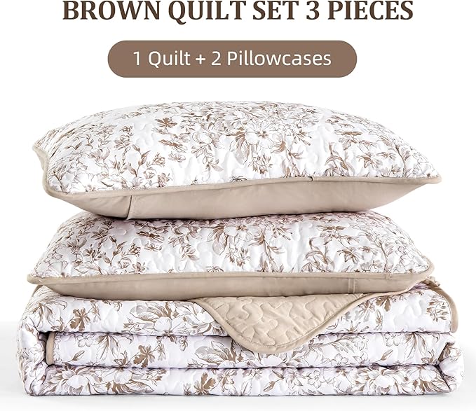 WONGS BEDDING Queen Size Quilt Set, Botanical Quilt - Image 7