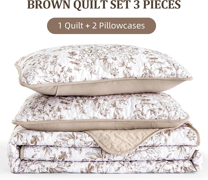 WONGS BEDDING California King Quilt Sets, Botanical Quilt - Image 7