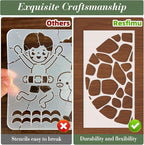 Geometric Texture Stencils for Crafts Reusable 9Pcs Stencils | DIY Art Painting - Image 3