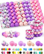 FIVEIZERO 100PCS 9mm & 15mm Silicone Beads, Fade-resistant, Easy-clean by FIVEIZERO