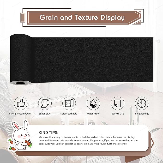 KING MOUNTAIN Leather Repair Patch, 4 x 63 Inches self Adhesive Leather Repair - Image 4