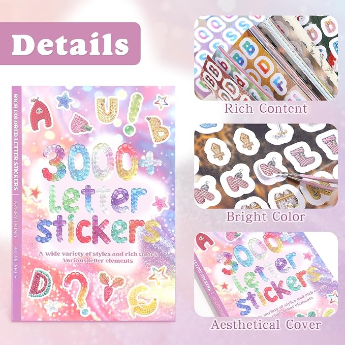 3000+ Pcs Alphabet Sticker for Journaling, Fun & Colorful Craft Letter Stickers - Image 4