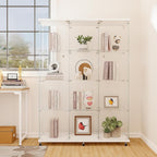 FLYMUHJIA Curio Cabinets with Glass Doors Modern Glass Shelves Tempered Glass - Image 4