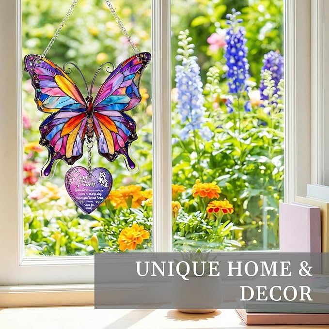 Memorial Gifts for Loss of Mom, Butterfly Mom Memorial Ornament, UV Printed - Image 3