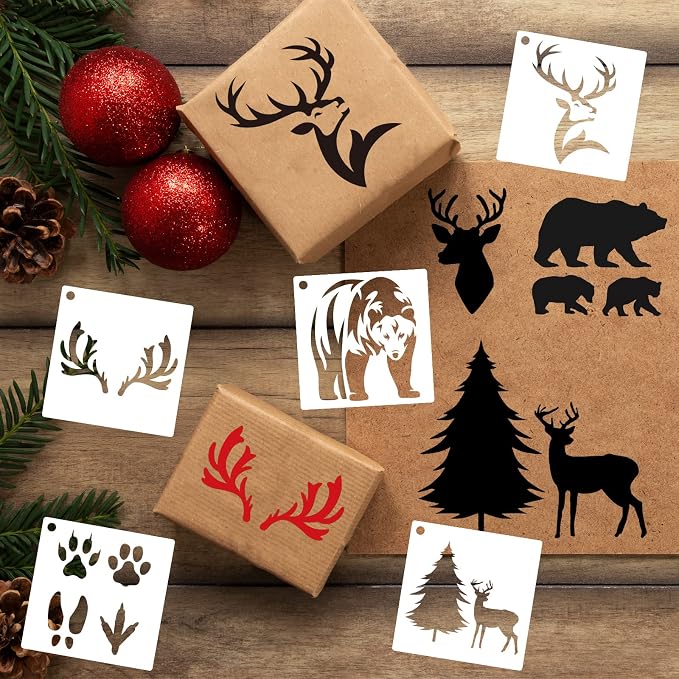 80 Pcs 3 x 3 Inch Stencils for Painting on Wood, Reusable Farm & Animal Plastic - Image 3