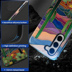 for Samsung Galaxy S23 Plus Case, Stained Glass Cactus Pattern Glossy 2 in 1 - Image 4