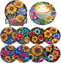 ijbnhd 8 Pcs Flowers Diamond Art Coasters by ijbnhd