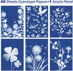 Sun Print Paper Kit Cyanotype Paper, 60 Sheets Cyanotype Papers - Image 3