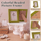 1 Pack 5 x 7 Picture Frame, Wood Beaded Boho Photo Frame, Vintage Photo Display - Image 4