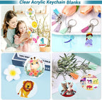 350Pcs Acrylic Keychain Blanks Clear Acrylic Round Ornament Blank - Image 8