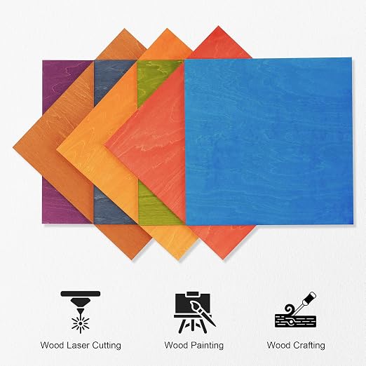 7 Pack Colored Plywood Sheets, 3mm Basswood - Image 4