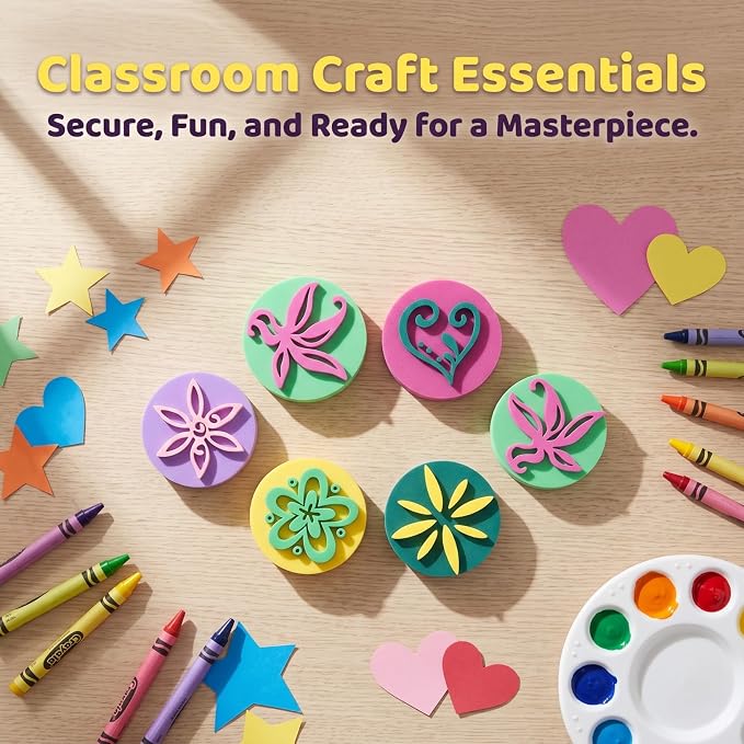 Homoyoyo Paint Sponges for Kids 6 Assorted Color Foam Stamps for Painting | - Image 5