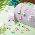 FASHEWELRY 30Pcs Transparent Acrylic Glass Flower Charms 20mm Colorful Floral - Image 3