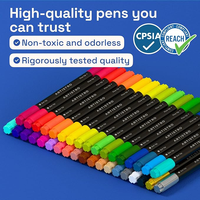 ARTISTRO 36 Precision Dual-Tip Acrylic Paint Markers – Paint Pens Set - Image 7