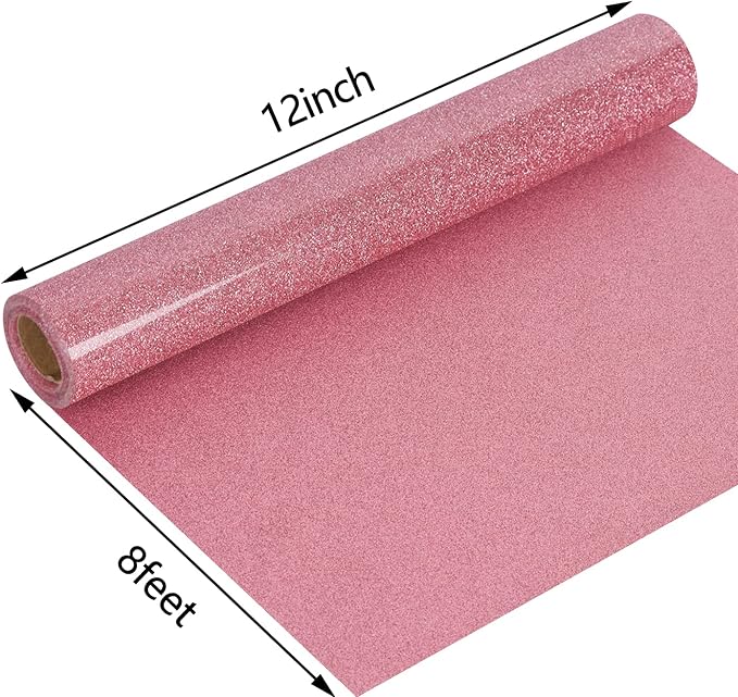 guangyintong Glitter Pink Heat Transfer Vinyl HTV Rolls, Glitter Pink HTV Vinyl - Image 3
