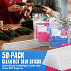 EZUVITA 50-Pack Full Size Hot Glue Sticks, 0.43” Dia x 6” Long | Clear - Image 2