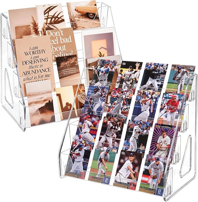 CELSOL 2 Pack Upgraded 4 Tier Acrylic Card Display Stand, Sports Cards by Unknown