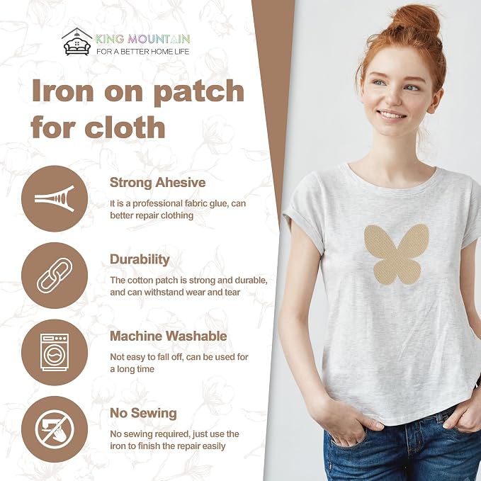 Iron on Patches for Clothes, 20 Pieces Patches for Cloth, 100% Cotton Fabric - Image 2