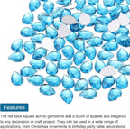 MECCANIXITY 50PCS Flat Back Acrylic Teardrop Gems 10x14mm Artificial Rhinestones - Image 4