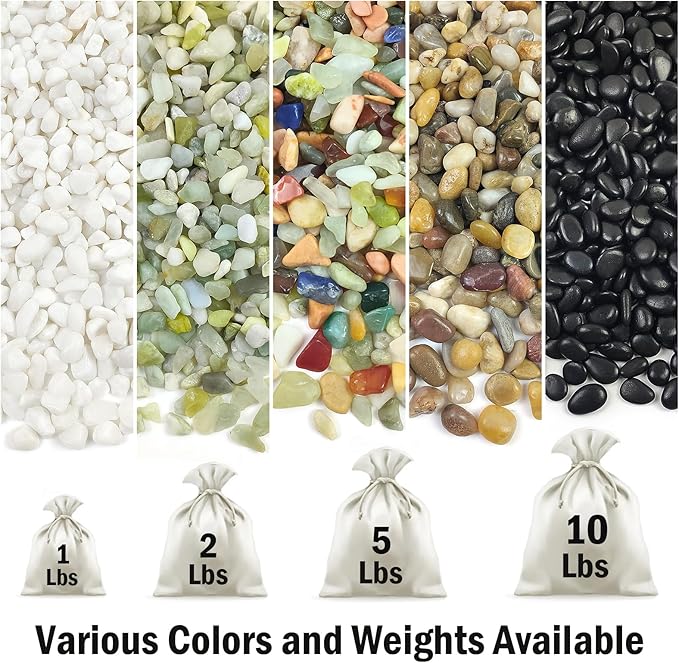 FANTIAN 5 lbs White Pebbles for Indoor Plants, 3/8 Inch Decorative White Gravel - Image 8