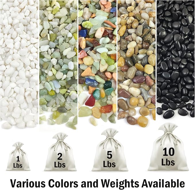 FANTIAN 10 lbs Pebbles for Landscaping, 1/4 Inch Polished Green Pea Gravel - Image 3
