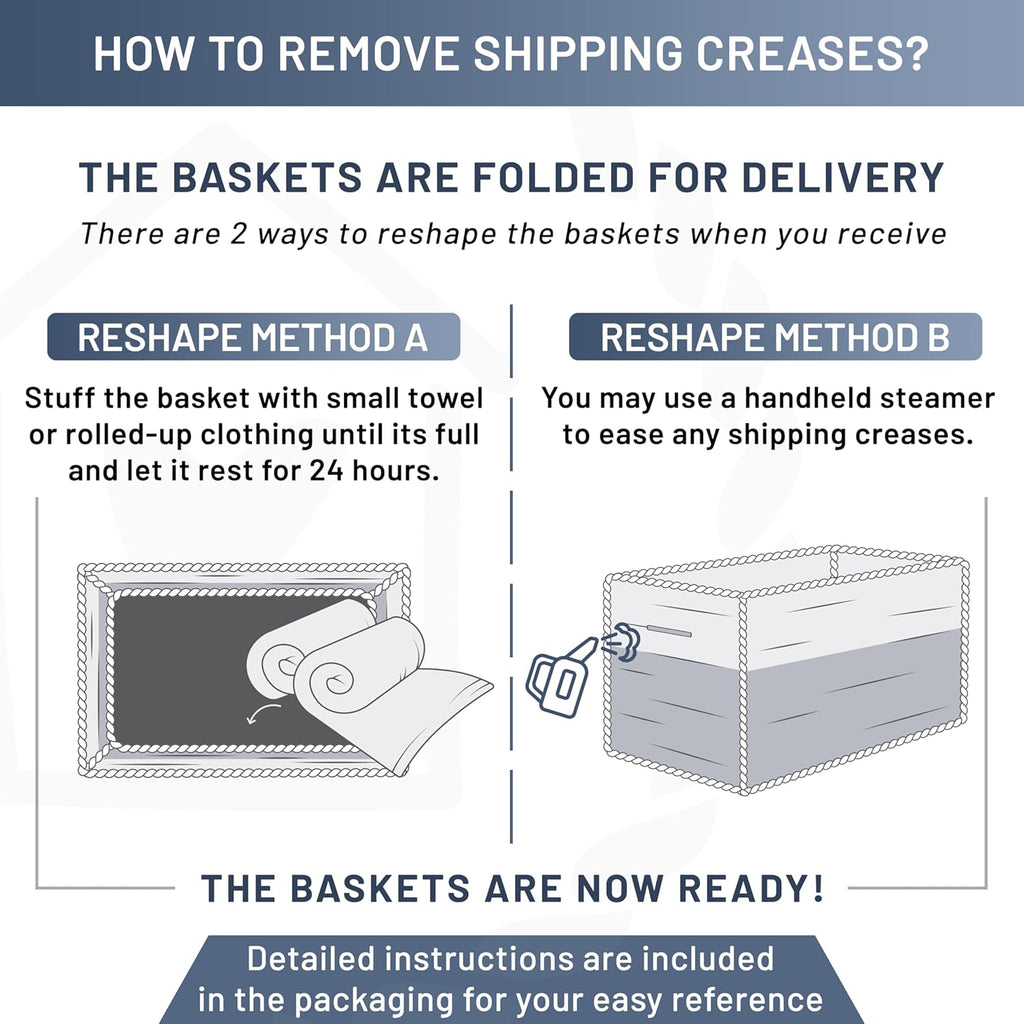 NaturalCozy 11.8"x8"x4.5” Rectangle Storage Baskets for Shelves 3 Pack | Cotton Rope Woven Small Baskets for Organizing | Small Storage Bins for Nursery, Bathroom, Closet, Shelf, Decorative, Gift