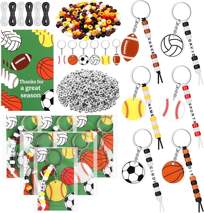 Suncalla 984 Pcs 24 Set Sport Keychain Making Kit DIY Basketball Football by Unknown
