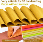 XSEINO 13 Rolls 8"x35" 1.4mm Thick Soft Felt Fabric Sheet 13 Assorted Yellow - Image 4