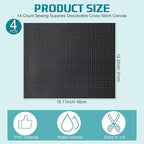 Breling 4 Pcs12.2 x 18.11 inches Water Soluble Cross Stitch Canvas 14 Count - Image 2