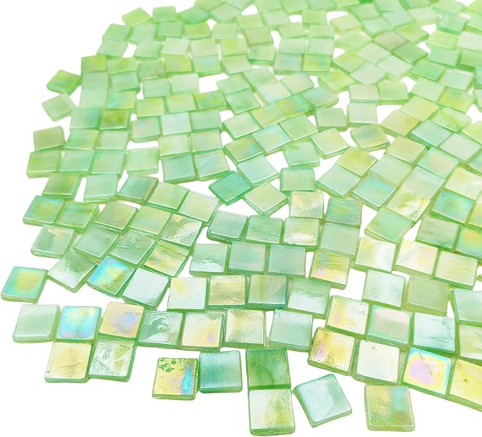 1.1 LB Ice Jade Mosaic Tiles, 0.59“ Square Glass Mosaic Pieces - Image 3