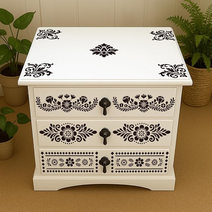 INFUNLY 15Pcs Floral Lace Painting Stencil - Image 3