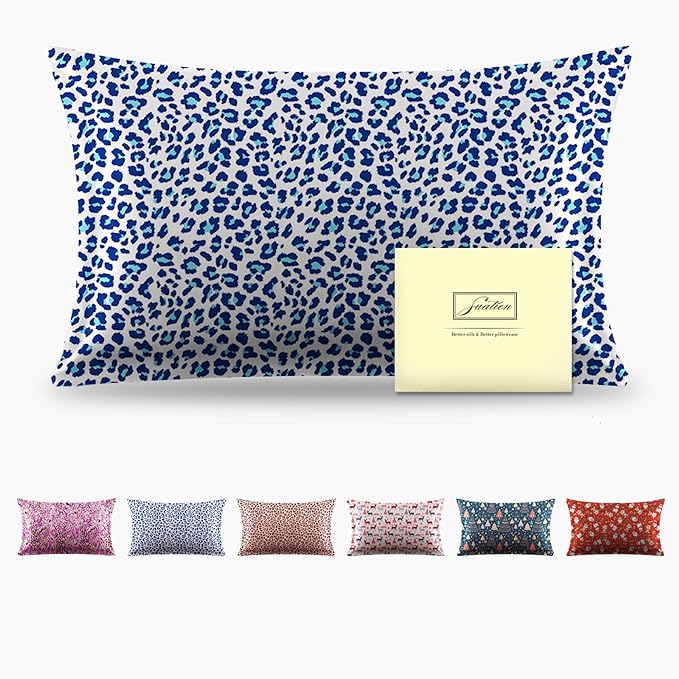 Mulberry Silk Pillowcase for Hair and Skin King Size Leopard Print Silk Pillow by Suatien