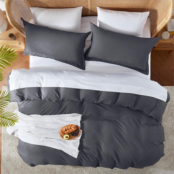 Nestl Dark Grey Duvet Cover Full Size - Image 5