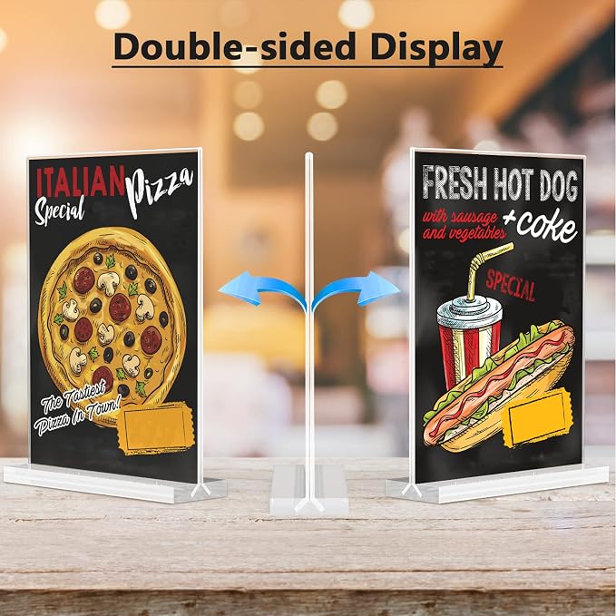 MaxGear Acrylic Sign Holder 8.5" x 11" Double Sided Acrylic Stand, 6 Pack | - Image 6