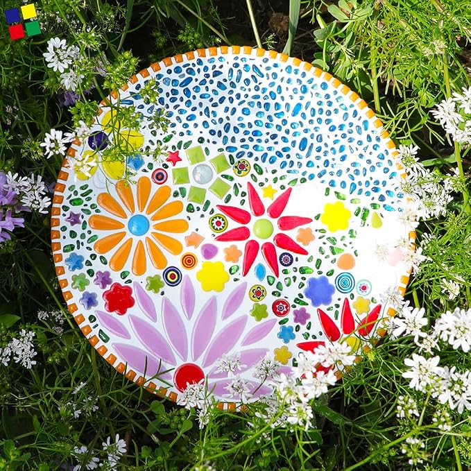 200g Ceramic Mosaic Tiles Pieces, Heart Star Oval Round Flower Shape Mosaics - Image 3