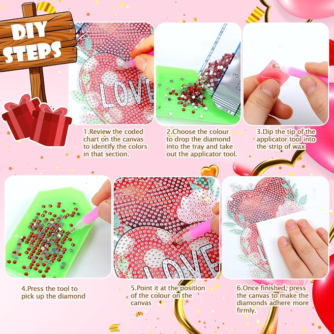 Cinnvoice 12 Pcs Summer Seasonal Diamond Art Hanging Ornament Kit - Image 4