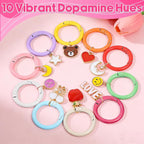 100 Pcs Round Carabiner Keychain Rings Bulk-10 Colors Metal Key Ring Clips - Image 4
