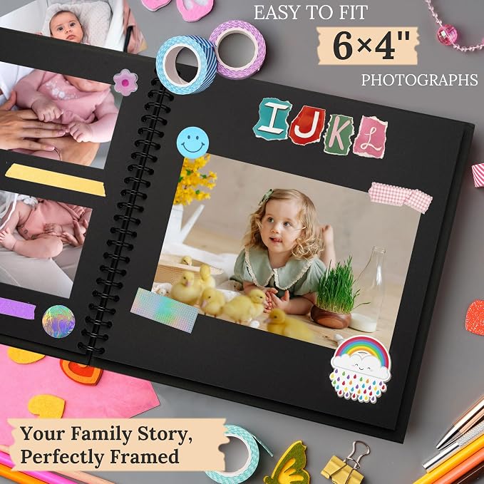 Scrapbook 8x8 Inch DIY Scrapbook Album Hardcover Kraft Paper 40 pages/20 sheets - Image 5