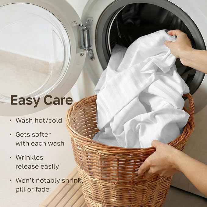 California Design Den Striped White Duvet Cover Queen/Full Only - Image 8