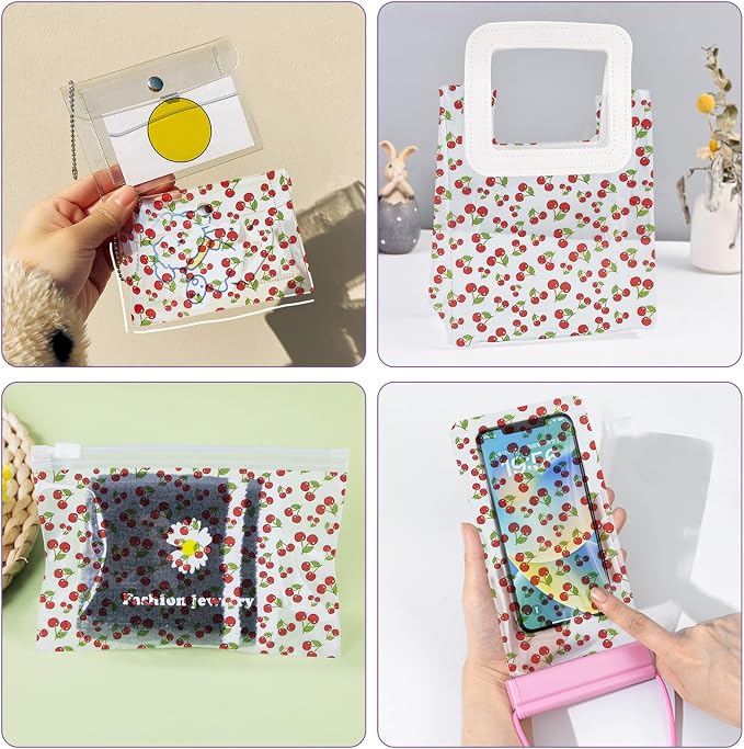 Printed TPU Jelly Faux Leather Fabric, 47.2 x 11.8 Inch Transparent Clear Jelly - Image 7